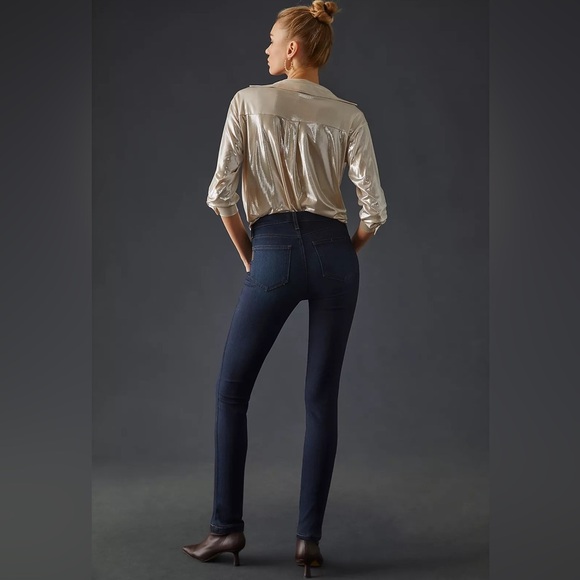 Paige Hoxton High Rise Ultra Skinny Transcend Jeans - Mona Dark Wash - Picture 3 of 8